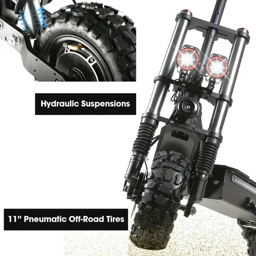 Miniatura 5 de Electric Scooter Adult K8 6000w Dual Motor, Max Speed 50MPH Range 70 Miles, 12 Inch Street Tires Commuter Dual Suspension E-Scooter with Seat and