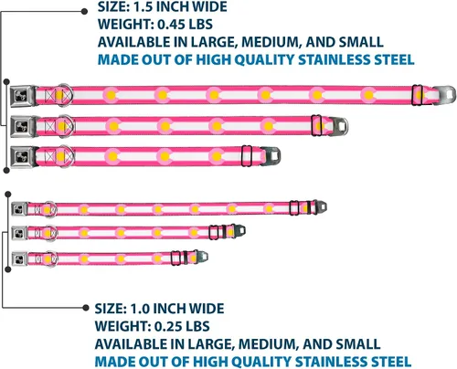 Miniatura 3 de Hebilla para cinturón de seguridad con cuello de perro, color rosa, rosa claro, amarillo de 22,8 a 15.2 in de ancho