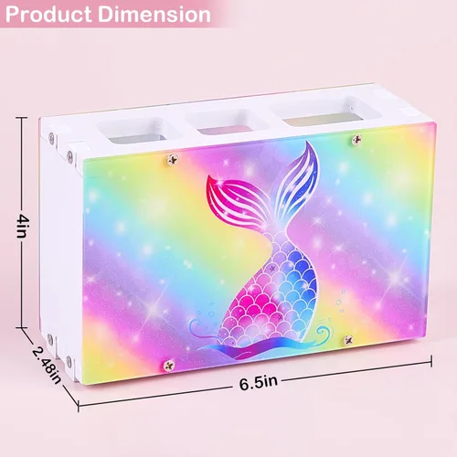 Miniatura 6 de Soporte para cepillos de dientes para niños para baño, organizador de accesorios, 3 ranuras para cepillos de dientes y pasta de dientes, soporte