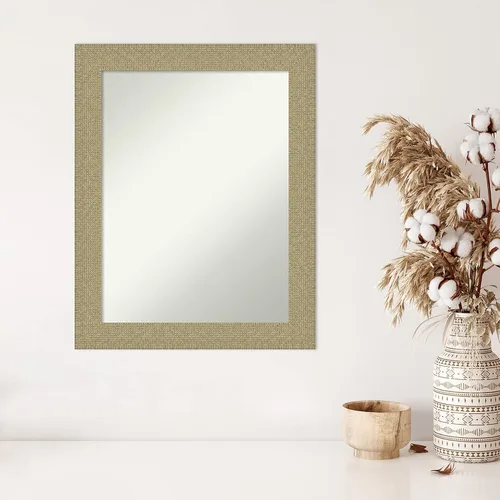 Miniatura 5 de Amanti Art Espejo de pared dorado de 28 x 22 pulgadas, espejo de baño rectangular dorado para decoración de pared de sala de estar, marco casual