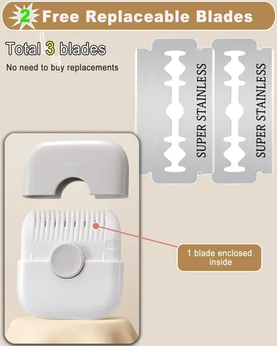 Miniatura 5 de Peine de corte de pelo 2 en 1, flequillo manual para niñas y mujeres, cortador de peine de doble cara (1 paquete, gris)