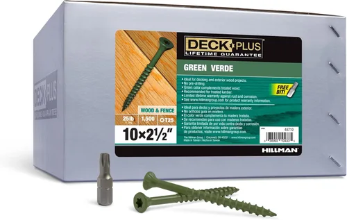 Miniatura 67 de Deck Plus Tornillos para valla y madera exterior con revestimiento epoxi de 3 pulgadas #10 x 3 Torx/Star Drive Incluido, rosca gruesa, tornillo