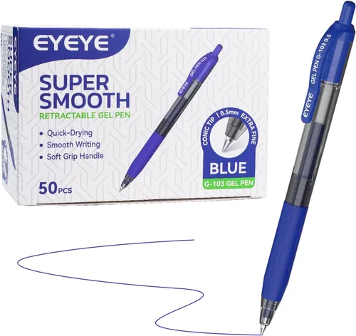 Miniatura 10 de EYEYE G-103 - Bolígrafos de gel retráctiles de 0.020 in, paquete de 25 bolígrafos de tinta de gel de punta extra fina, secado rápido, bolígrafo