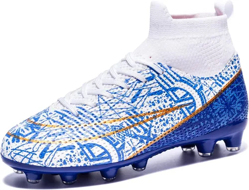Miniatura 2 de Boys Girls Soccer Cleats Indoor Soccer Shoes High Top Training Youth Football Cleats Outdoor Soccer Shoes