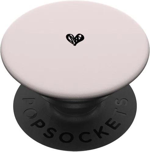 PopSockets minimalistas de corazón dibujado a mano rosa PopGrip intercambiable