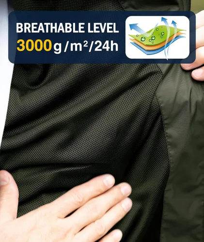 Miniatura 39 de SWISSWELL Chaqueta impermeable para hombre, rompevientos, ligera con capucha para uso diario casual