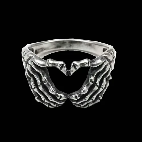 Miniatura 7 de Anillo de corazón retro personalizado para hombres, mujeres, niñas, niños, gótico a juego para parejas, nudillos, cola de nudillos, anillos de dedo