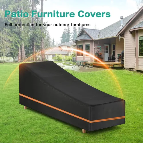 Miniatura 8 de Waterproof Outdoor Chaise Lounge Chair Cover - 600D Heavy Duty Windproof Patio Lounge Chair Cover, Pool Lounge Covers All Weather Protection
