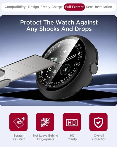 Miniatura 5 de Miimall - Juego de 2 fundas con protector de pantalla para Google Pixel Watch 4 de 1.772 pulgadas, antiarañazos, sensible de alta definición
