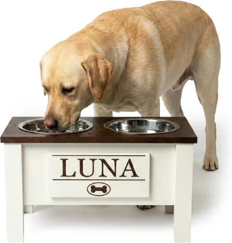 Miniatura 61 de GrooveThis Woodshop Soporte Personalizado de Cuenco Elevado para Perros de Tamaño Grande, Mediano, Pequeño y Extra Pequeño - Cuencos de Acero Negro