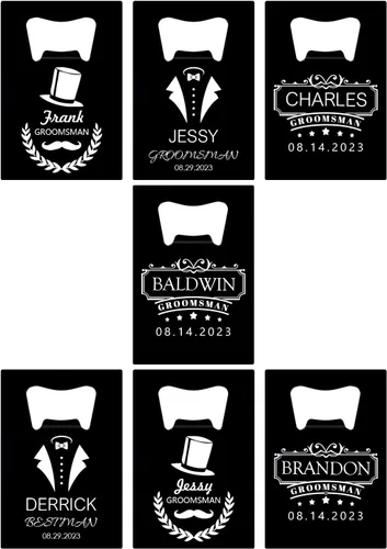 Miniatura 21 de Abrebotellas personalizados, tamaño de tarjeta de crédito, padrinos de boda, regalos para boda, despedida de soltero, abrebotellas de cerveza