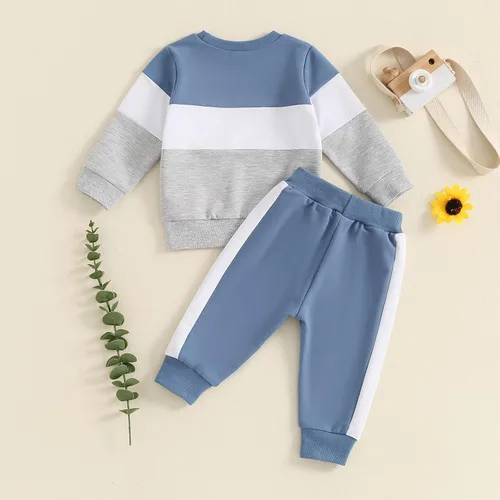Miniatura 32 de Conjunto de sudadera de manga larga con cuello redondo y pantalones deportivos para bebés, ropa de invierno para bebé