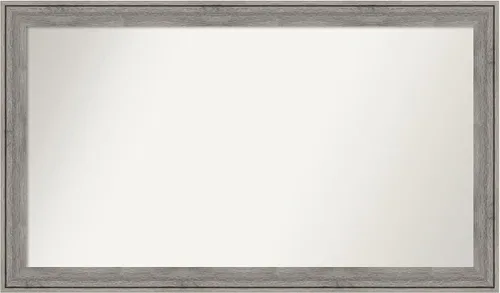 Miniatura 490 de Amanti Art Espejo de pared personalizado no biselado (24.5 x 24.5 pulgadas), marco gris marrón alta, varios tamaños personalizados, espejo de baño