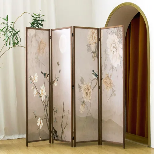Miniatura 2 de divisor de habitación de 4 paneles plegable, pantalla de privacidad de 1.7 m de alto con doble cara, divisor de paneles con oscurecimiento