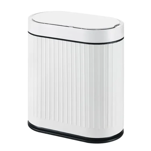 SYNCVIBE Cubo de basura con sensor de baño con tapa, bote de basura inteligente automático de 2 galones, decoración de baño, cubo de basura pequeño