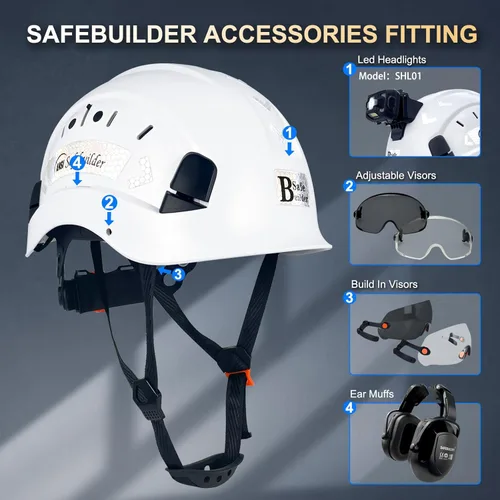 Miniatura 5 de Casco de Seguridad para Construcción ABS Casco Duro Sistema de Ventilación Ajustable Cascos Duros Protección de Cabeza para Trabajo Industrial