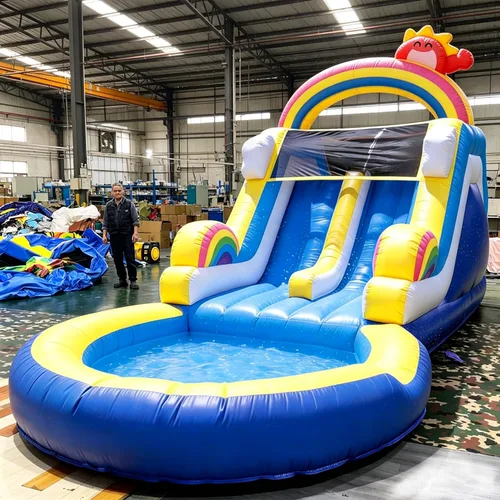 Tobogán acuático inflable de grado comercial de 24 pies (L) para adultos y niños (toboganes dobles), toboganes acuáticos de PVC resistente para