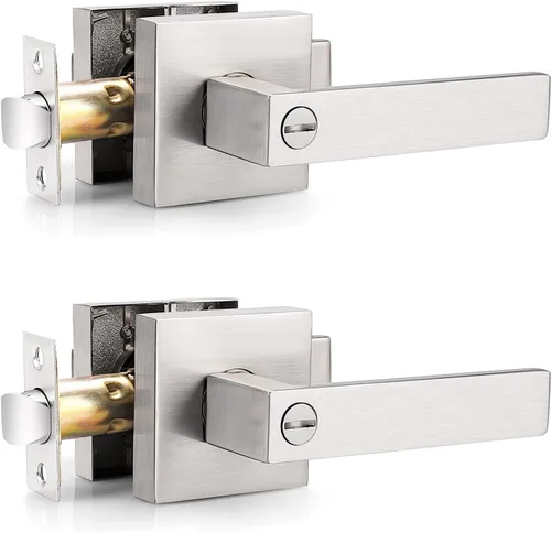 Miniatura 21 de Probrico Palanca de Puerta de Cama y Baño Negro Mate Servicio Pesado Manija de Puerta de Privacidad, Cerradura de Puerta Sin Llave Interior Baño