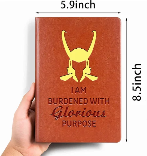 Miniatura 2 de JOHSBYD Loki Lover Gifts - Cuaderno de cuero con texto en inglés "I Am Burdened With Glorious Purpose Leather Notebook TV Show G-ift Cosplay Movie