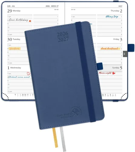 Miniatura 28 de POPRUN Agenda de bolsillo 2026-2027, tamaño del bolso, 4 x 6.25 pulgadas, calendario de bolsillo (julio de 2026 a junio de 2027) para bolso