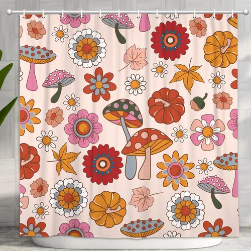 Miniatura 10 de Cortina de ducha negra y rosa, cortina de ducha a rayas negras y blancas para niñas y mujeres, moderna moda floral, tacones altos, revistas, libros