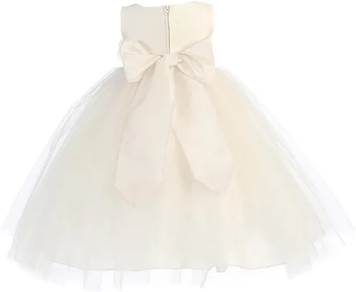 Miniatura 3 de Vestido de niña de flores de poliéster y falda de tul para niña