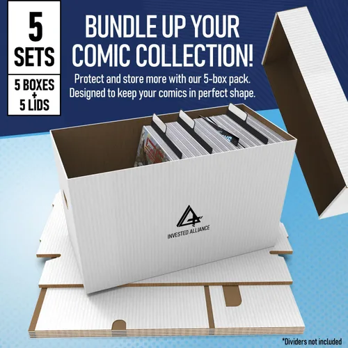 Miniatura 3 de Invested Alliance Caja de almacenamiento de cómics corta de alta calidad con tapa, caja de almacenamiento de cómics de cartón grueso