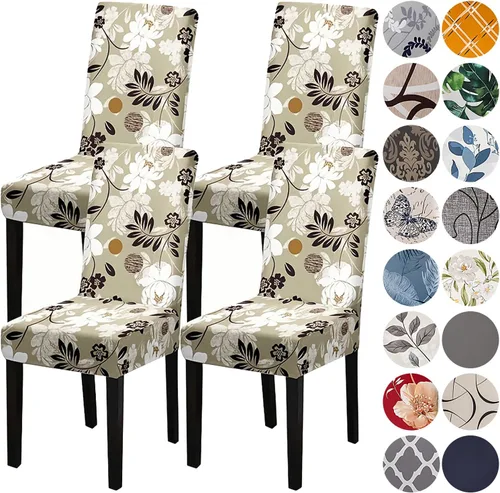 Miniatura 24 de HZDHCLH Juego de 6 fundas grises para sillas Parsons de elastano para comedor, fundas elásticas de elastano para sillas Parsons, fundas de asiento