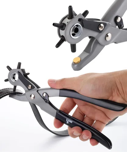 UNCO- Herramienta de perforación de cuero para perforación, 5/64", 3/32", 7/64", 1/8", 5/32", 3/16" | 6 Different Hole Sizes, Durable Hole Punch for