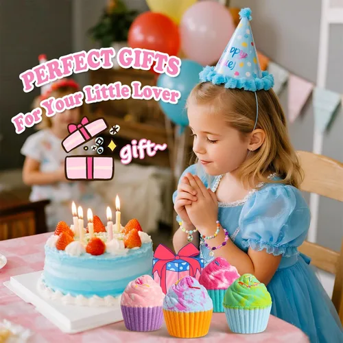 Miniatura 2 de Bombas de baño para niños con joyas sorpresa en el interior, juego de 8 bombas de baño para cupcakes, niñas, adolescentes, regalo de cumpleaños