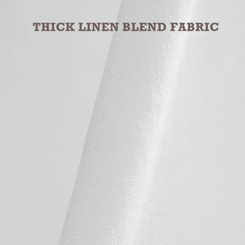 Miniatura 4 de Felisa Cortina de ducha extra larga de granja con dobladillo con volantes, cortina de ducha de mezcla de lino para baño, 72 x 84 pulgadas, blanca