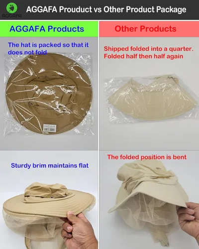 Miniatura 5 de Mosquito Head Net Hat, Providing a Physical Barrier to Help Keep Mosquitoes and Bugs Away from Your Face Gorro beige.