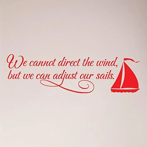 Miniatura 3 de 36"x12" We Cannot Direct The Wind, But We Can Adjust Our Sails. Adhesivo de pared con texto en inglés "We Cannot Direct The Wind, But We Can Adjust