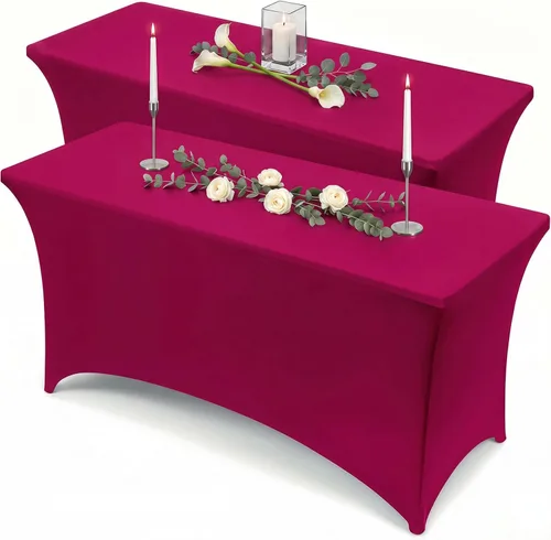 Miniatura 78 de Utopia Kitchen Mantel rectangular de spándex de 4 pies [1 unidad, negro] 200 GSM elástico, ajustado, lavable y resistente a las arrugas, cubierta