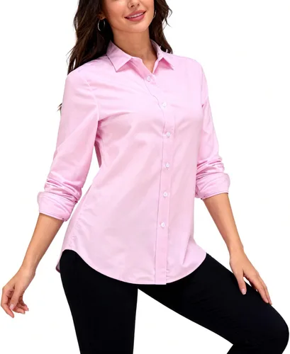 Miniatura 8 de Jandukar Camisas de manga larga con botones para mujer, camisas de traje para mujer