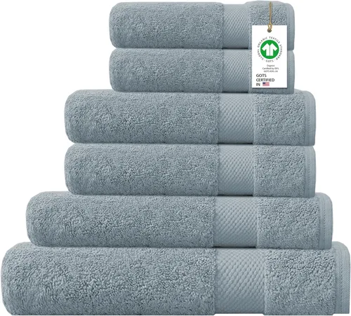 Miniatura 81 de Toallas 100% algodón orgánico de 22.93 oz/m² de felpa al tacto de secado rápido, paquete de 12 toallas de lavado de algodón orgánico, certificado