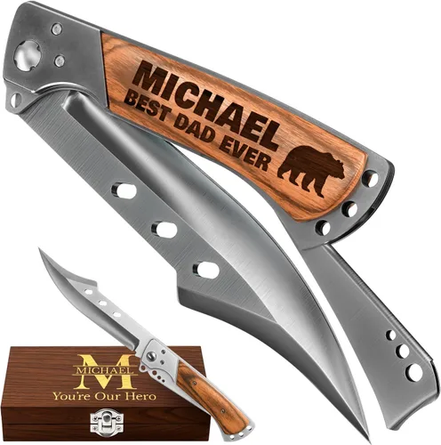 Miniatura 14 de Grand Way Cuchillo plegable de hoja larga – Cuchillos afilados para caza, senderismo, campamento, supervivencia táctica y trabajo para hombres y 1.