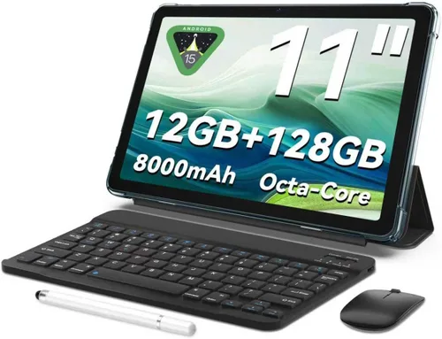 Miniatura 10 de Tableta Android 15 de 11 pulgadas Octa-core 12GB RAM+128GB ROM Tablet de 8000mAh con teclado Mouse Funda WiFi de doble banda BT 5.0