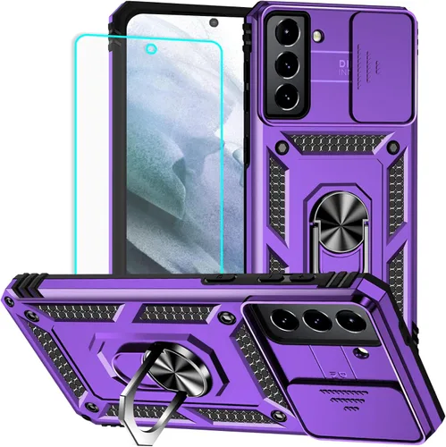 Miniatura 12 de HNHYGETE Funda para Samsung A13 5G, Galaxy A13 5G con protector de pantalla, soporte giratorio de grado militar de 360° (resistente), fundas Negro