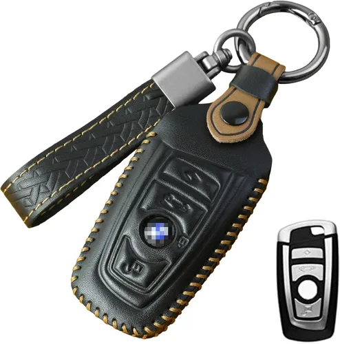 Miniatura 7 de Funda de cuero genuino para llavero BMW, accesorios para BMW 3, 4, 5, 7, X3, X4, X5, X6, X7, color azul