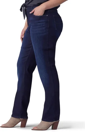 Miniatura 2 de Lee - Pantalones de mezclilla para mujer, corte recto, ajuste relajado, talla extragrande