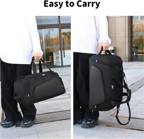 Miniatura 7 de Bolsa de gimnasio impermeable con compartimento para zapatos y humedad para hombresmujeres, bolsas deportivas para entrenamiento, fitness, viajes