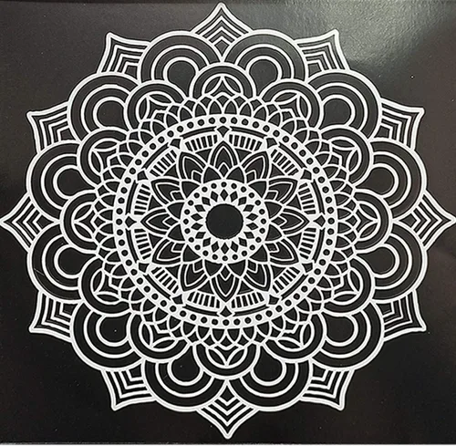 Miniatura 5 de CrafTreat Plantillas de pared reutilizables para pintar patrones grandes, radar, plantilla de mandala para pintura de puntos, 12 x 12 pulgadas