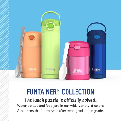 Miniatura 6 de THERMOS FUNTAINER - Tarro de alimentos aislado de 10 onzas, tarro de comida para niños con cuchara plegable, Spider-Man