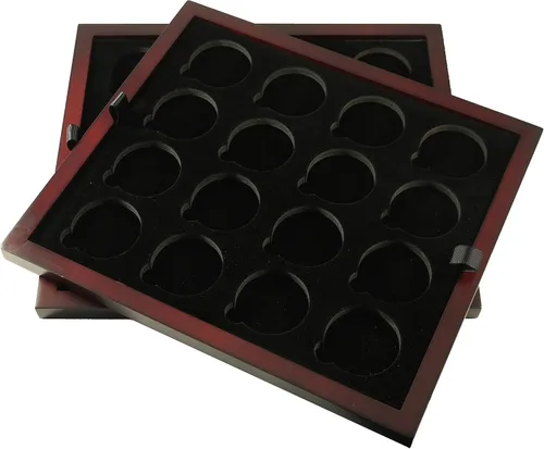 Miniatura 6 de Caja de exhibición de monedas de dos bandejas para cápsulas, certificadas, estilo losa o monedas de desafío, sin bandejas