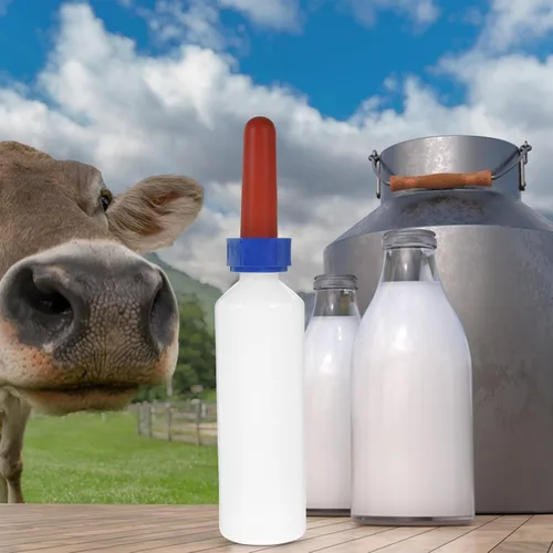 Miniatura 6 de GANAZONO Biberón de silicona gruesa para terneros de 16.9 onzas, alimentador de leche a prueba de fugas para terneros recién nacidos, corderos