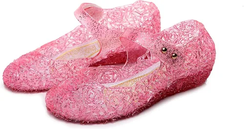 Miniatura 5 de Dongni Disfraces de princesa, zapatos planos de gelatina, sandalias de disfraces para fiestas de cumpleaños para niñas pequeñas, inspiradas