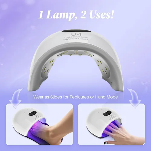 Lámpara de uñas LED UV, secador de uñas 2 en 1 de 48 W para esmalte de uñas de gel, luz UV, herramientas de arte de uñas para pies de mano, 30 LED
