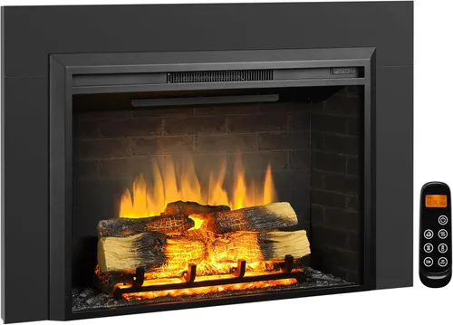 Miniatura 11 de LegendFlame Carl 28 Pulgadas con Kit de Adornos, Inserto de Chimenea Eléctrica, Calentador de Chimenea 750/1500W, Sonido de Fuego Crepitante