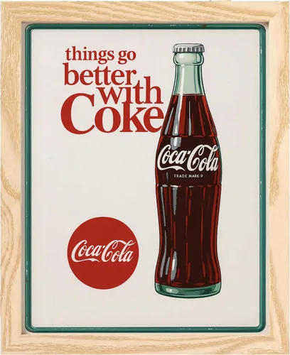 Miniatura 9 de Póster vintage de Coca-Cola para pared (juego de 4) – Letreros de fotos retro con anuncios clásicos de Coca-Cola para cocina, bar, sala